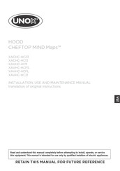 Unox CHEFTOP MIND.Maps XACHC-HC23 Installation, Use And Maintenance Manual