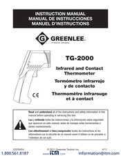 Textron Greenlee TG-2000 Instruction Manual