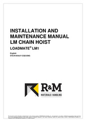 R&M LOADMATE LM1 Installation And Maintenance Manual