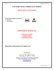 SUPREME DUET 4 SEASONS Owner's Manual