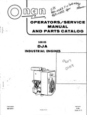 Onan DJA Series Operator's And Service Manual