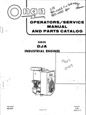 Onan DJA-MS Series Operator's And Service Manual