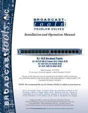 Broadcast Tools RJ-XLR 16F Installation And Operation Manual