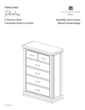 Million Dollar Baby Rhodes 6-Drawer Chest 20425 Assembly Instructions Manual