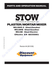 MULTIQUIP Stow MS18H8 Parts And Operation Manual