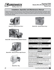 Greenheck HPA Installation, Operation And Maintenance Manual