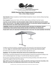 Sunsetter OASIS Replacement Instructions Manual