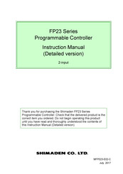 Shimaden FP23 Series Instruction Manual