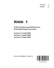 Knick VariTrans P 41000 TRMS Manual