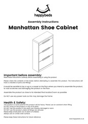 Happybeds Manhattan Shoe Cabinet Assembly Instructions Manual