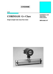 KROHNE CORIMASS MFM 4085 K/F Installation And Operating Instructions Manual