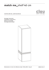 Clou match me CL/07.56.001.65 Installation Instructions Manual