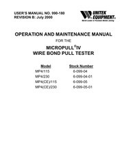 Unitek 6-099-04 Operation And Maintenance Manual