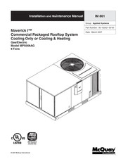 McQuay Maverick I MPS006AGDL13E Installation And Maintenance Manual