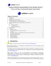 Ambient Weather WeatherBridge Nano Quick Start Manual