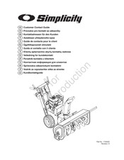 Briggs & Stratton Simplicity 1752205 Customer Contact Manual