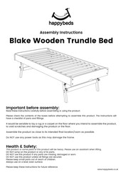 Happybeds Blake Wooden Trundle Bed Assembly Instructions Manual