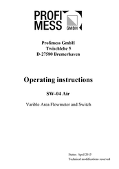 Profimess SW-02 Operating Instructions Manual