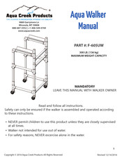 Aqua Creek Products F-605UW Manual