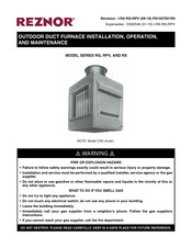 Reznor RPV Series Installation, Operation And Maintenance Manual