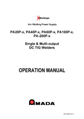 Amada MacGregor PA20P Series Operation Manual