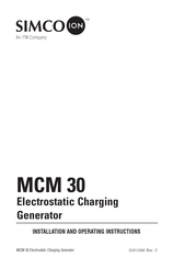ITW SIMCO ION MCM 30 Installation And Operating Instructions Manual