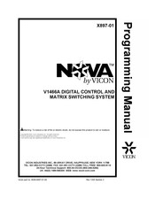 Vicon NOVA V1466A Programming Manual