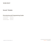 Savant Shades Provisioning And Programming Manual