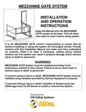 CAI MEZZANINE GATE Installation And Operation Instructions Manual
