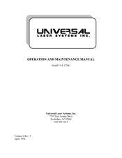 Universal Laser Systems ULS 1720C Operation And Maintenance Manual