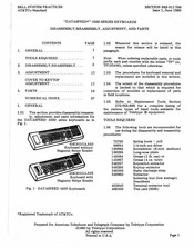 Teletype Dataspeed 45K301GAA03 Disassembly, Reassembly, Adjustment, And Parts