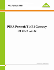 PIKA FormulaT1/E1 User Manual