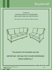 Royalcraft WEATHER SHIELD Seychelles Right Handed 3-Seater Sofa Assembly Instructions