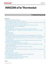 Honeywell INNCOM e7w Troubleshooting Manual
