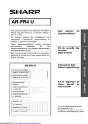 Sharp AR-FR4 U Operation Manual