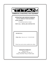 Titan TA-136 Operating And Service Manual