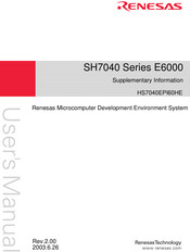 Renesas E6000 Supplementary Information