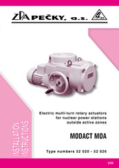 ZPA Pecky, a.s. 52 021 Installation Instructions Manual