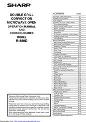 Sharp R-880D Operation Manual And Cooking Manual