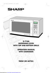 Sharp R-774M Operation Manual With Cookbook