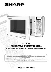 Sharp R-752M Operation Manual With Cookbook