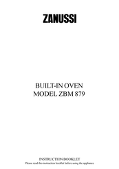 Zanussi ZBM 879 Instruction Booklet