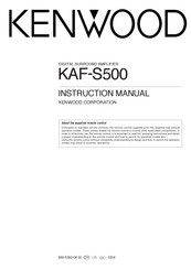 Kenwood KAF-S500 Instruction Manual