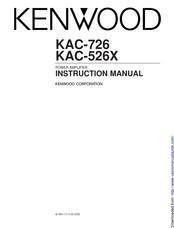 Kenwood KAC-526X Instruction Manual