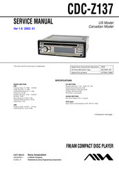 Aiwa CDC-Z137 Service Manual