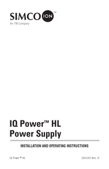 ITW Simco-Ion IQ Power HL Installation And Operating Instructions Manual