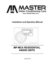 Master Water Conditioning MP-MCA Series Installation And Operation Manual