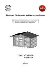 Weka 261.4030.10.00 Assembly, User And Maintenance Instructions