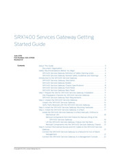 Juniper SRX1400BASE-XGE-DC Getting Started Manual