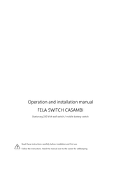 FELA SWITCH CASAMBI Operation And Installation Manual